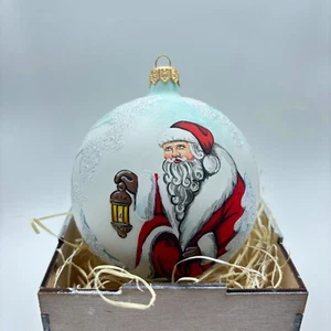 Decoración de Navidad. Bolas de árbol de bolas. Vidrio. pintado a mano. Santa Claus Ded Moroz - Imagen 1 de 5