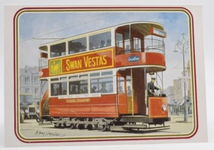 Matchbox Models of Yesteryear Y15 Preston Tramcar Swan Vestas Art Work Card - Picture 1 of 3