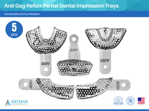 Anti Gag Reflex Partial Dental Impression Trays 5pcs ARTMAN - Picture 1 of 7