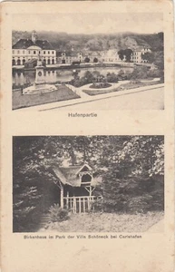 Bad Karlshafen Weser cartolina antica immagine multipla Villa Schöneck e porto Assia 2502062 - Foto 1 di 2