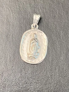 Virgin Mary Pendant 925 silver - oval - Picture 1 of 2