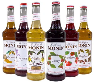 Monin Coffee Syrups 70cl Glass Bottles & Pump Set -AS USED BY COSTA COFFEE - Picture 1 of 3