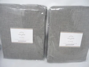 Pottery Barn Emery  50x84 Drape  Gray cotton lining grey S/2 - Picture 1 of 2