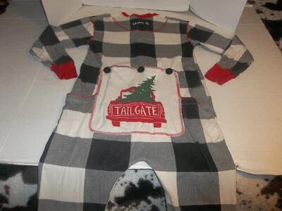 Lazy One Adult Medium Pajama One Piece RED TRUCK TAILGATE Back Flap Casey, IL - Image 1 of 4