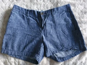 Old Navy Everyday Shorts Damengröße 6 blau Denim mittelhoher Bund Knopf Reißverschlusstaschen - Bild 1 von 8