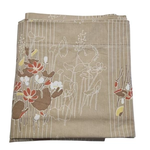 Oleg Cassini Vintage King Size Flat Sheet Brown Retro Flowers Hippie Boho - Picture 1 of 8