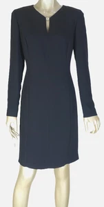 DE COLECCIÓN JONES NUEVA YORK ~ ¡COMO NUEVO!!~VESTIDO LIL' NEGRO OJO DE CERRADURA CUELLO PERLA FUNDA RODILLA TALLA:6 - Imagen 1 de 8