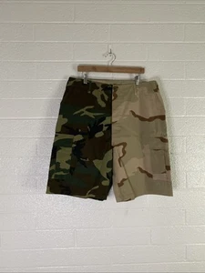 Size 40 Half Jungle Camo Half Desert Streetwear Military Hip Hop Baggy Shorts - Picture 1 of 11