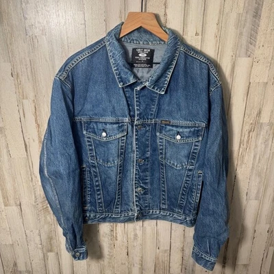 De colección Años 90 Diesel Grant Hierro Ropa de Trabajo Denim Camionero Botón Chaqueta Para Hombres Grande Foto 1 de 4