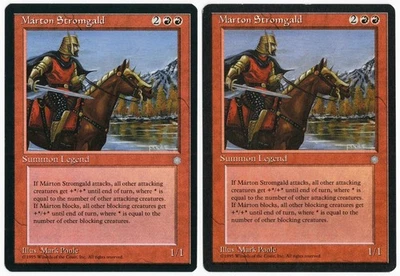 Marton Stromgald x2 2x 1995 Ice Age Red Rare Legendary Creature MTG NM AZ1 - Image 1 of 2