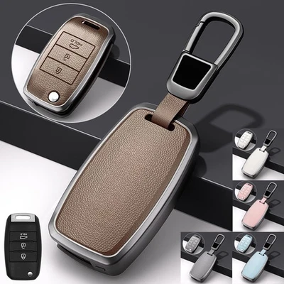 Funda Carcasa Llavero Coche Aleación Zinc Cuero Para Kia Rio Soul K3 Sorento Niro Ceed Foto 1 de 4