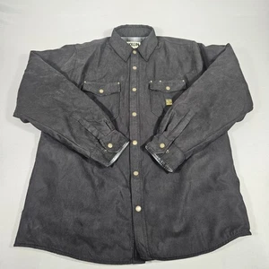 Dixxon Jacke Herren XL schwarz Carlin Wildlederimitat Flanell gefüttert Shacket Druckknopf  - Bild 1 von 19