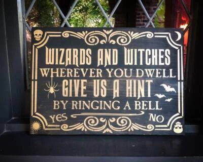 Madame Leota Ring a Bell Ouija Inspired, Solid Wood and Paint Rustic Creation - Image 1 of 4