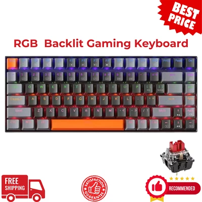 Mechanical Keyboard Wired RGB 6 Colour Backlit Gaming Keyboard Hot-Swappable - Image 1 of 4