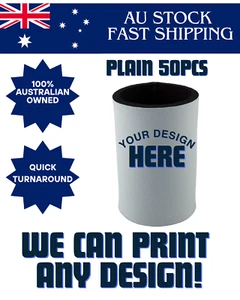 50pcs Stubby Cooler Plain Custom Design Promotional Personalisation Gift - Picture 1 of 3