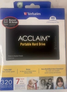 SmartDisk Verbatim Acclaim Portable 320 GB,External,5400 RPM (97164) Hard Drive - Picture 1 of 5