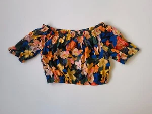 Damen Shirt schulterfreie Bluse Carmenbluse RAINBOW schwarz NEU Größe 48 - Picture 1 of 1