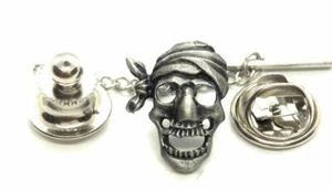 PEWTER PIRATE TIE TACK / LAPEL PIN - Picture 1 of 4
