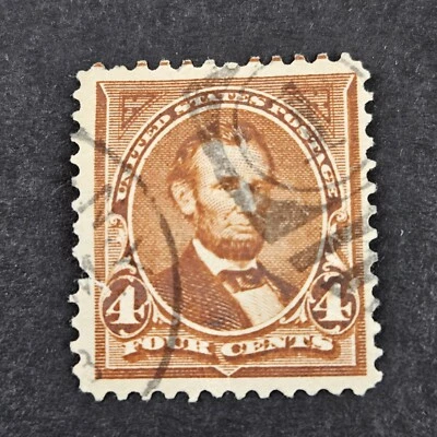 Scott # 280 Abraham Lincoln 4c Brown Vtg US Postage Stamp USED - Image 1 of 2