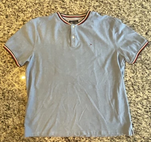 Tommy Hilfiger Poloshirt blau Freizeit Herren Kurzarm Größe 2XL #G51 - Bild 1 von 8