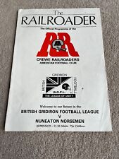 1988 Crewe Railroaders v Nuneaton Norsemen UK American Football programme