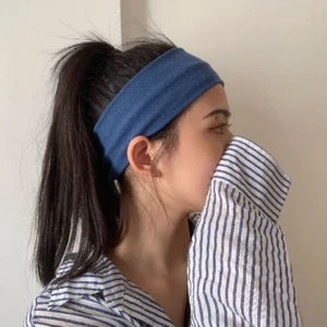 Plain Jersey Turban Sports Headband Elastic Head Hair Band Stretchy Gym Yoga UK - Picture 1 of 62