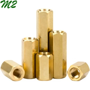M2 Brass Female Hex Column Standoff Screws Support Spacer Nuts Threaded Pillar - Picture 1 of 12