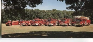 Hohokus NJ Fire Department Group Apparatus Photo - 8.25x3.5 Panoramic Post Card - Picture 1 of 2