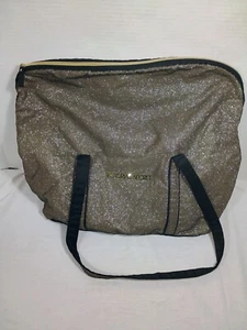 Victoria's Secret Large Gold Glitter Handled Bag Overnight Gym - Picture 1 of 8