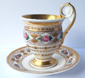 Tee-/ Kaffee- Tasse + Untertasse, Russland oder Frankreich, um 1870 - 1880 M258 - Picture 1 of 17