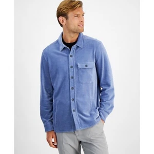 Club Room Men's Knit Cord Shirt Jacket Wedgewood Blue Size M - Picture 1 of 9