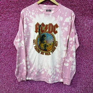 AC/DC Let There Be Rock Tour 1971 Long Sleeve Tshirt Tie Dye S/M - Picture 1 of 4
