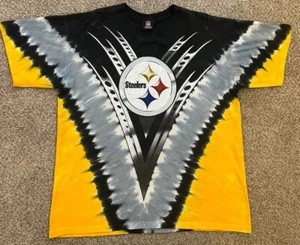 Pittsburgh Steelers Tie Dye T Shirt Large Liquid Blue Design NFL Football 2000s - Picture 1 of 6