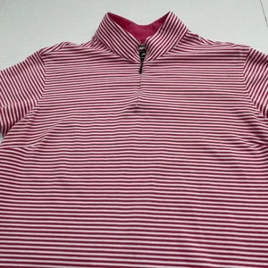 Adidas ClimaLite Stretch Women's Golf Polo - Pink & White Striped - Size XL - Picture 1 of 8