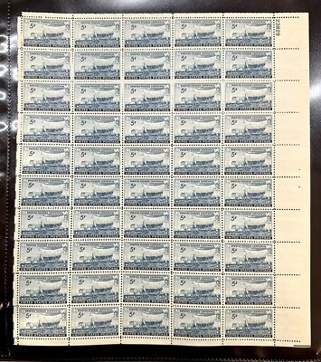 United States Scott 958 1948 5Cent Swedish Pioneer Issue Sheet 50 Stamps Vintage - Image 1 of 4