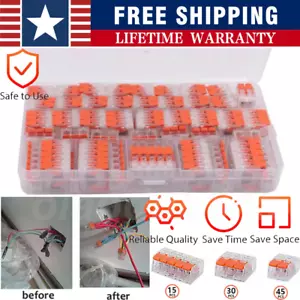 90 piezas para conectores eléctricos Wago 221 bloque de cables abrazadera terminal cable reutilizable - Imagen 1 de 10
