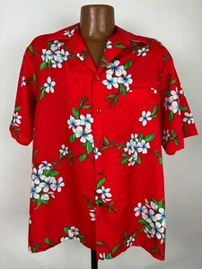 Hilo Hattie Silky Polyester Hawaiian Shirt Men XL Slim Floral Aloha Tiki Vintage - Picture 1 of 15