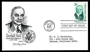 USA, SCOTT # 1235, ARTMASTER FDC COVER OF AMERICAN STATESMAN CORDELL HILL 1963