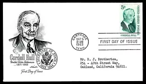 USA, SCOTT # 1235, ARTMASTER FDC COVER OF AMERICAN STATESMAN CORDELL HILL 1963 - Picture 1 of 2