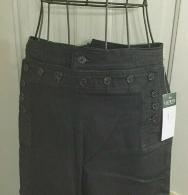 Pantalones de mezclilla Ralph Lauren náuticos abotonados pierna ancha 8 10 12 mezcla de algodón nuevos con etiquetas Foto 1 de 4