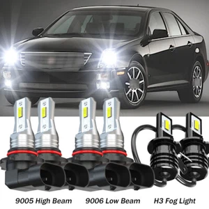 6x 9005+9006+H3 LED Headlight Kit for2005-2010 Cadillac STS Hi Low Fog Bulbs - Picture 1 of 13