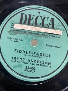 Leroy Anderson Fiddle-Faddle / Trumpeter's Lullaby 78 RPM DECCA Promo - Picture 1 of 2