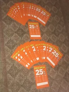 46 Orange 25% OFF retail store 2sided CLEARANCE + PRICE BREAK Sale SIGNS 11x7 - Picture 1 of 9