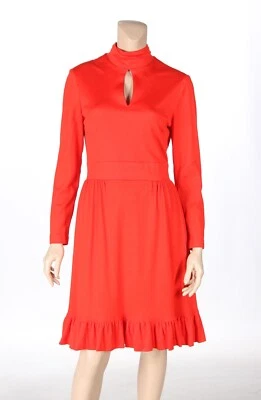 Eve Le Coq Vintage 60s 70s Orange Keyhole Party Cocktail Dress sz 12 - Image 1 of 3