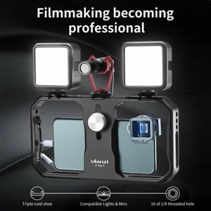 Universal Metal Dual-Handed Rabbit Cage Vlog Shooting Video for Mobile Phone - Picture 1 of 9