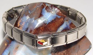 Italian Starter Charm Bracelet Christian Bible AA NA Enamel Stainless Steel - Picture 1 of 5