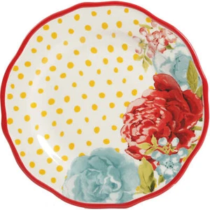 Pioneer Woman Stoneware Blossom Jubilee Floral Yellow Dot Salad Plate TWO NEW - Picture 1 of 1