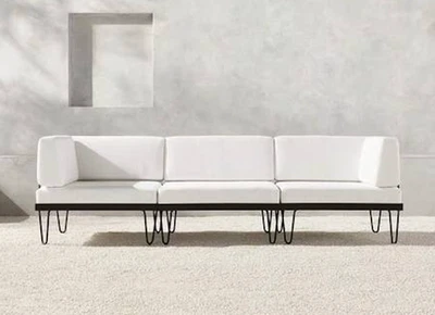 Sofá de patio seccional contemporáneo moderno de mediados de siglo CB2 Rossi para exteriores Foto 1 de 4