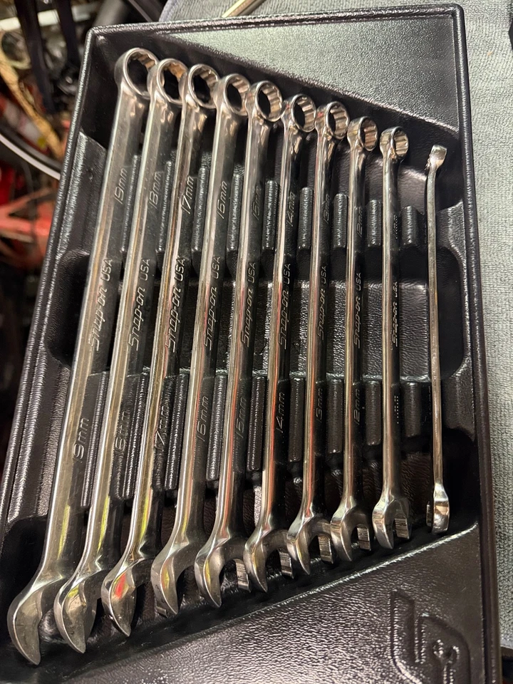 Snap On 10-pc Flank Drive® Plus Long Combination Wrench Set SOEXLM710B - Image 1 of 1