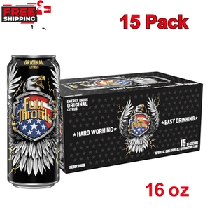 Full Throttle Citrus: Hard-Working Energy Drink. 16 Fl oz (Pack of 15) (USA) NEW - Picture 1 of 6